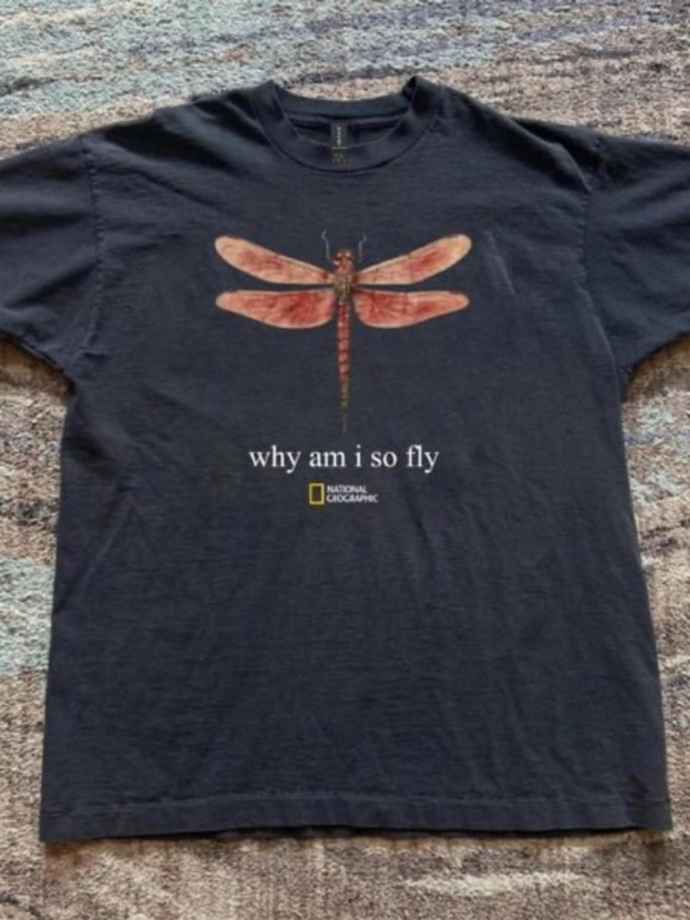 Black National Geographic Why am I so fly T shirt